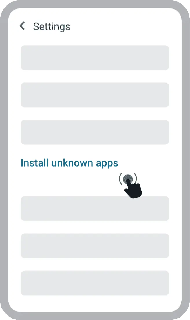 Accédez à la section 'Installation d'applications depuis des sources inconnues' dans les paramètres